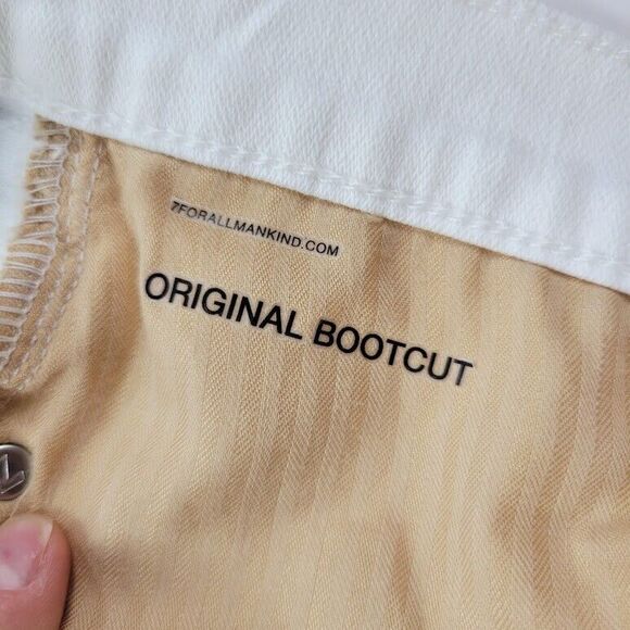 7 For All Mankind Jeans Women 32x32 White Original Bootcut Wide Baggy Y2K Skater - Picture 12 of 16